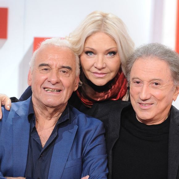 Exclusif - Michel Fugain, son épouse Sanda et Michel Drucker - Enregistrement de l'émission Vivement dimanche au studio Rive Gauche à Paris, présentée par Michel Drucker et diffusée le 9 février sur France 3. © Guillaume Gaffiot/Bestimage