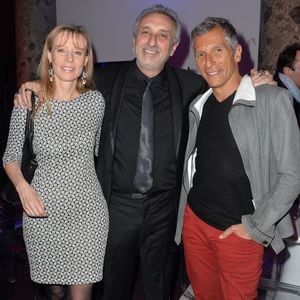Florence Klein, Gerard Pullicino et Nagui - Lancement de la chaîne i24News au Pavillon Cambon à Paris, le 12 mars 2014.  
Crédit : VEEREN / BESTIMAGE