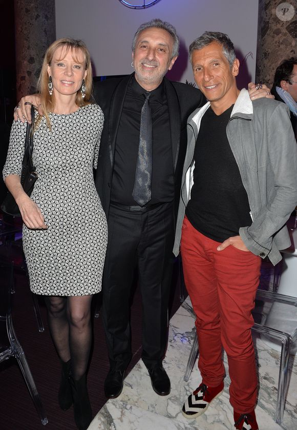 Florence Klein, Gerard Pullicino et Nagui - Lancement de la chaîne i24News au Pavillon Cambon à Paris, le 12 mars 2014.  
Crédit : VEEREN / BESTIMAGE