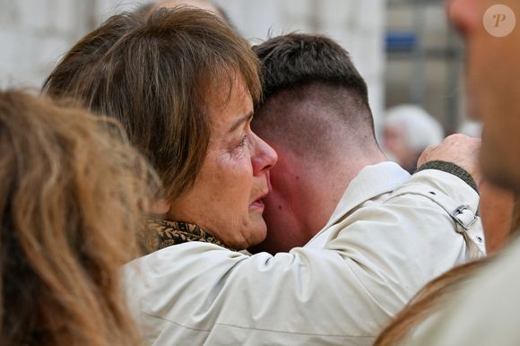 Fabienne Égal à la sortie des obsèques d'Evelyne Leclercq en la cathédrale Sainte-Réparate de Nice, France, le 13 janvier 2026.  © Bruno Bebert/Bestimage