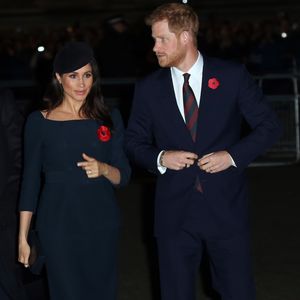 Le prince Harry, duc de Sussex, et Meghan Markle, duchesse de Sussex à l'abbaye de Westminster pour un service commémoratif pour le centenaire de la fin de la Première Guerre Mondiale à Londres, le 11 novembre 2018.

AGENCE / BESTIMAGE
