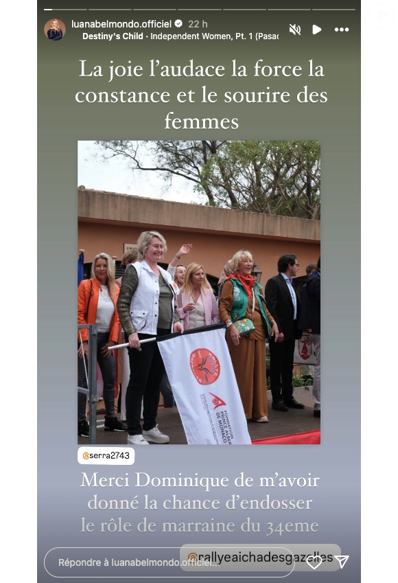 “La joie, l’audace, la force, la constante et le sourire des femmes”, se réjouit Luana Belmondo