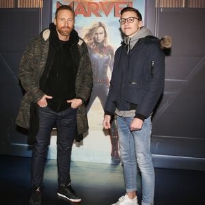 Frank Delay et son fils Kezian - Avant-première du film "Captain Marvel" au Grand Rex à Paris le 5 mars 2019. © Denis Guignebourg/Bestimage