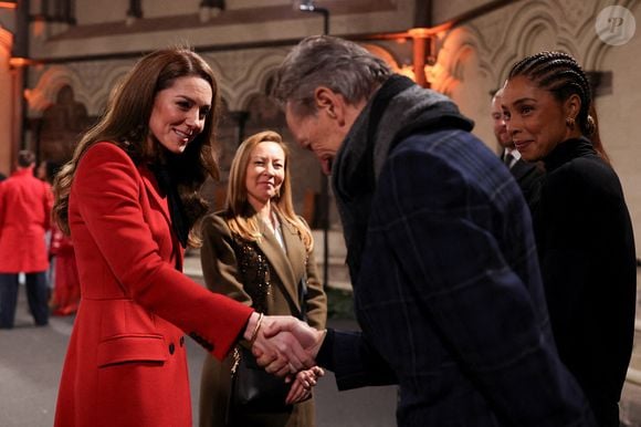 La princesse de Galles Kate Middleton  arrive à l'abbaye de Westminster, à Londres, pour assister à la cérémonie de chants Together At Christmas. Date de la photo : Vendredi 6 décembre 2024. Isabel Infantes/PA Wire