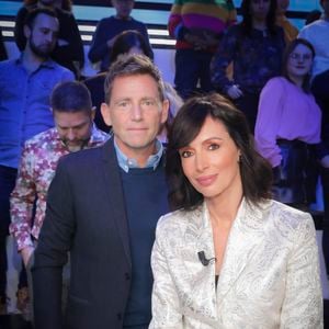 Exclusif - Daniel Riolo et sa compagne Géraldine Maillet - Sur le plateau de l’émission TPMP (Touche Pas à Mon Poste) présentée en direct par C.Hanouna et diffusée sur C8 - Paris le 02/01/2023 - © Jack Tribeca / Bestimage