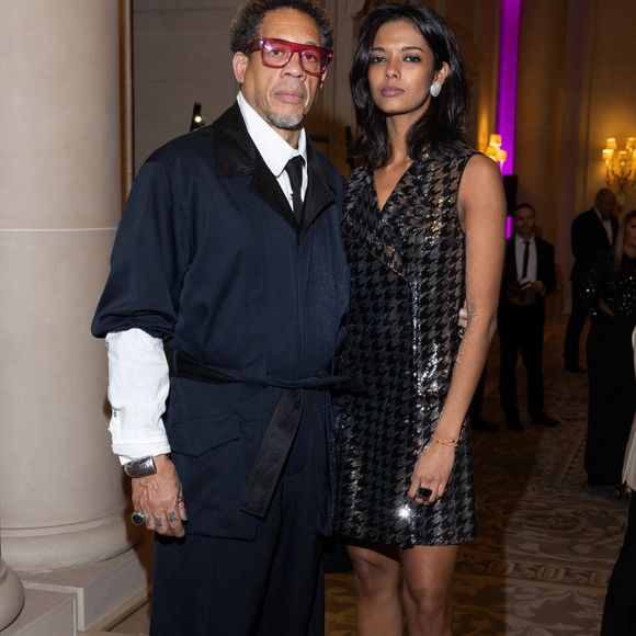 Exclusif - JoeyStarr et sa compagne Pauline Latchoumanin - Global Gift Gala Paris à l'hôtel Four Seasons George V à Paris le 8 novembre 2025. © Cyril Moreau/Bestimage