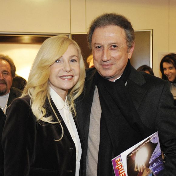 Exclusif Michele Torr avec michel Drucker le 22/02/2018. Les people sont très nombreux pour voir La tournée "Age tendre et têtes de bois" au Palais des Congres. Photo par Andreas Stenger/face to face/APS Medias/ABACAPRESS.COM
