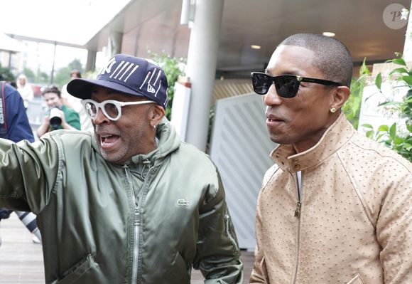 Pharrell Williams et Spike Lee à Roland Garros le 8 juin 2025 à Paris, France. Photo by Nasser Berzane/ABACAPRESS.COM