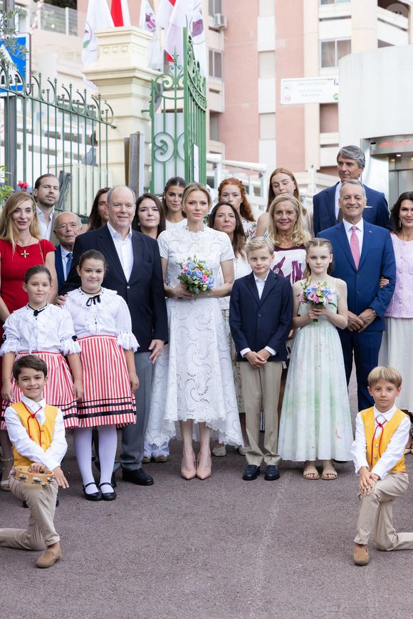 Le prince Albert II de Monaco, La princesse Charlène de Monaco avec leurs enfants le prince Jacques de Monaco, marquis des Baux et la princesse Gabriella de Monaco, comtesse de Carladès et Mélanie-Antoinette de Massy au 'Pique-nique des Monégasques’, Monaco.6 septembre 2025 © Olivier Huitel/Pool Monaco/Bestimage