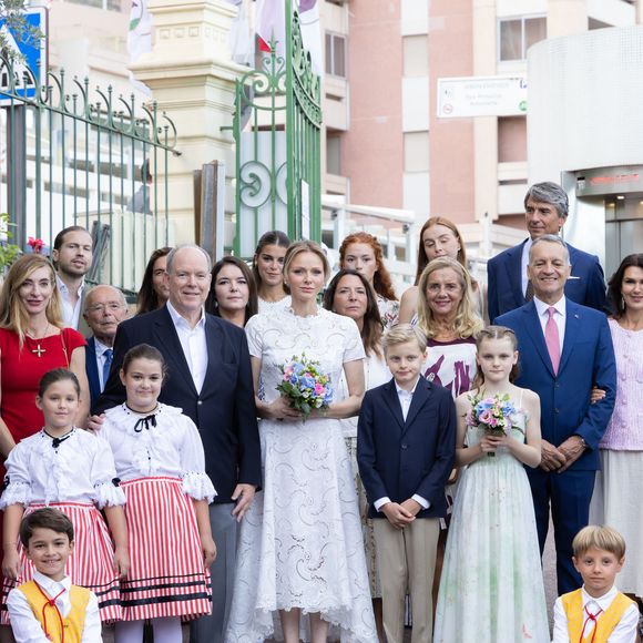 Le prince Albert II de Monaco, La princesse Charlène de Monaco avec leurs enfants le prince Jacques de Monaco, marquis des Baux et la princesse Gabriella de Monaco, comtesse de Carladès et Mélanie-Antoinette de Massy au 'Pique-nique des Monégasques’, Monaco.6 septembre 2025 © Olivier Huitel/Pool Monaco/Bestimage