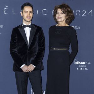 Youssouf AbiAyad et Fanny Ardant au photocall du dîner César Révélations 2024 à L'Élysée Montmartre à Paris le 15 janvier 2024. © Olivier Borde / Bestimage
