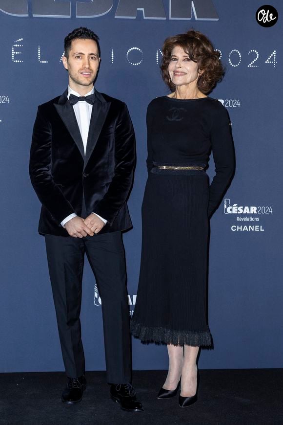 Youssouf AbiAyad et Fanny Ardant au photocall du dîner César Révélations 2024 à L'Élysée Montmartre à Paris le 15 janvier 2024. © Olivier Borde / Bestimage