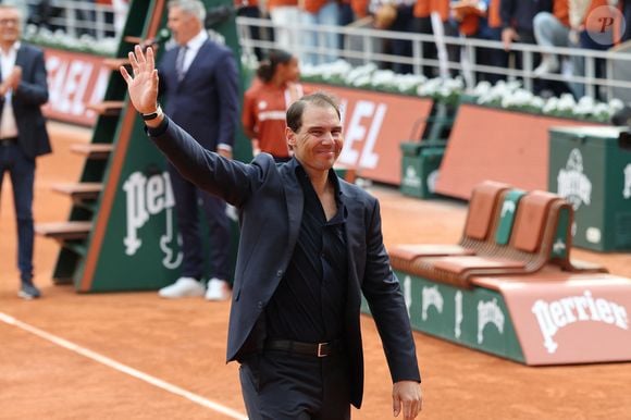 Hommage à Rafael Nadal lors des Internationaux de France de Tennis de Roland Garros 2025, sur le court Philippe-Chatrier au Complexe Roland-Garros à Paris, France, le 25 mai 2025. © Jean-Charles Caslot/Pool FFT/Bestimage