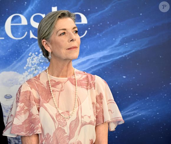 La princesse Caroline de Hanovre et Melanie De Massy guidés par la vice présidente du Garden Club Mme Cécilia Casiraghi ont inauguré le 57ème Concours International de Bouquets à Monaco, le 9 mai 2025. © Bruno Bebert/Bestimage