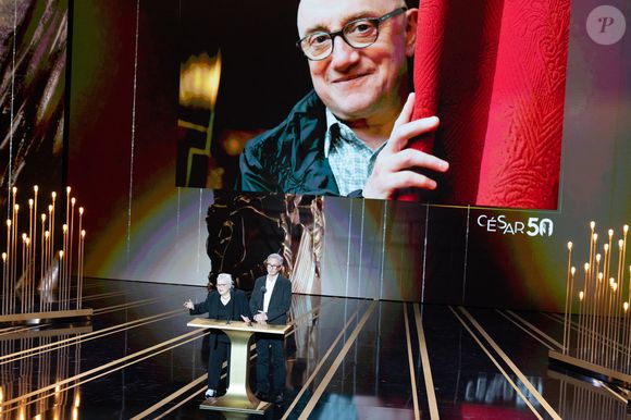 Thierry Lhermitte, Josiane Balasko, hommage Michel Blanc - Cérémonie de la 50ème édition de la cérémonie des César à l'Olympia à Paris, France, le 28 février 2025 © Dominique Jacovides - Olivier Borde / Bestimage