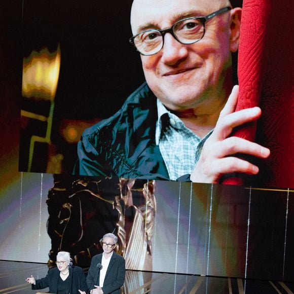 Thierry Lhermitte, Josiane Balasko, hommage Michel Blanc - Cérémonie de la 50ème édition de la cérémonie des César à l'Olympia à Paris, France, le 28 février 2025 © Dominique Jacovides - Olivier Borde / Bestimage