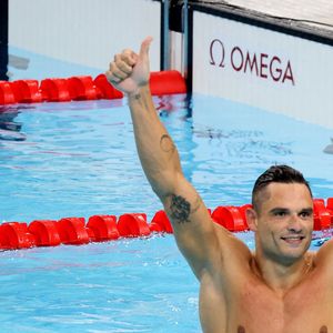 Florent Manaudou obtient la médaille de bronze sur 50 m nage libre lors des Jeux Olympiques de Paris 2024 (JO) à Paris La Defense Arena à Nanterre le 2 Aout 2024. © Dominique Jacovides-Pierre Perusseau/Bestimage