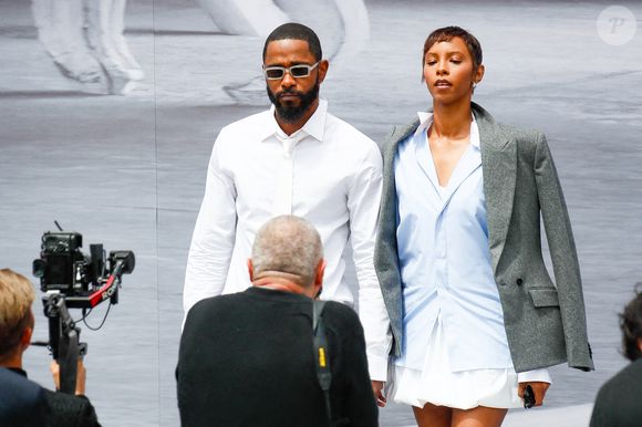 LaKeith Stanfield et sa femme Kasmere Trice Stanfield - Arrivées au défilé DIOR de la mode homme Printemps/Été 2026 dans le cadre de la Fashion Week de Paris à l'Hôtel National des Invalides, Place Vauban, à Paris, France, le 27 juin 2025. © Christophe Clovis/Bestimage