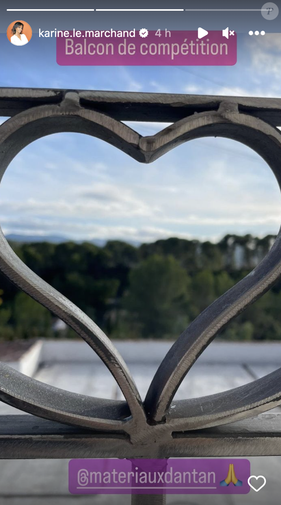 Enfin, dernier changement à partager : les "balcons de compétition" avec des coeurs.
Karine Le Marchand présente l'évolution du chantier de sa maison à Aix-en-Provence, le 27 octobre 2023 sur Instagram.