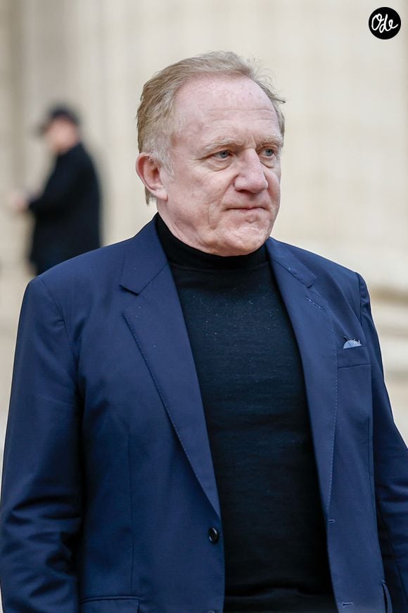 François-Henri Pinault - Sorties de la cérémonie religieuse en hommage à Rolland Courbis en l’église de la Madeleine à Paris, France, le 14 janvier 2026. © Jacovides-Moreau/Bestimage