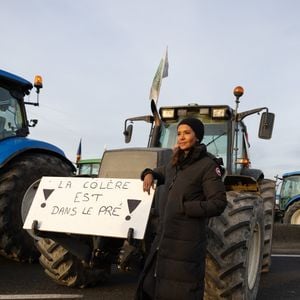 Karine Le Marchand soutient les agriculteurs sur le barrage de l'Autoroute A4 à hauteur de Jossigny en Seine et Marne le 29 Janvier 2024. Comme elle l'avait annoncé la semaine dernière, l'animatrice de l'émission "L'amour est dans le pré", Karine Le Marchand, a amené près de 200 croissants aux agriculteurs sur un barrage sur l'autoroute A4.
© Jeremy Melloul - Pierre Perusseau / Bestimage