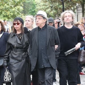 Brigitte Fontaine et Areski Belkacem - Obseques de Georges Moustaki au Pere Lachaise a Paris. Le 27 mai 2013. Photo par AGENCE / BESTIMAGE