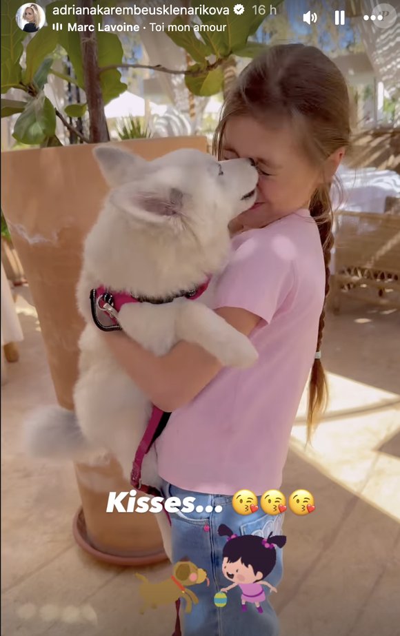 Capture d'écran de la story Instagram d'Adriana Karembeu.