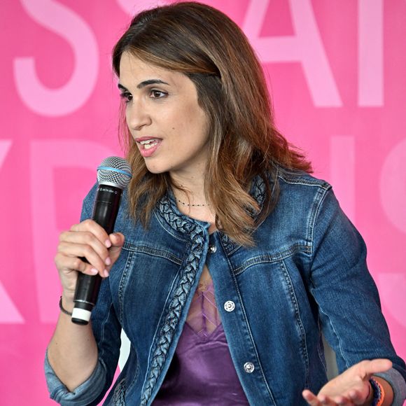 Sonia Mabrouk durant la 27ème  édition du Festival du Livre de Nice, installé sur le jardin Albert 1er, du 3 au 5 juin 2023. © Bruno Bebert / Bestimage