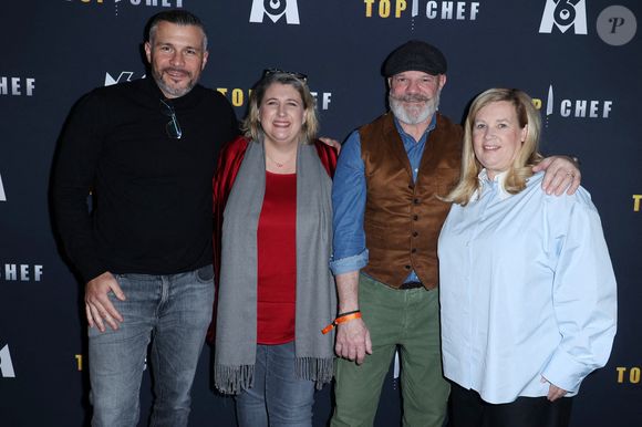 Philippe Etchebest, Glenn Viel, Stephanie Le Quellec et Helene Darroze assistent à la première de Top Chef Saison 15 le 11 mars 2024 à Paris, France. Photo by Jerome Domine/ABACAPRESS.COM