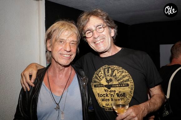 Jean-Louis Aubert et Richard Kolinka - People lors de la soirée des 50 ans du studio Ferber à Paris. Le 29 juin 2023. © Cédric Perrin / Bestimage