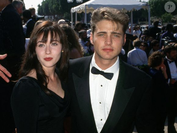 Jason Priestley and Shannen Doherty at the 43rd Annual Primetime Emmy Awards, Pasadena Civic Auditorium, Pasadena August 25, 1991, in Los Angeles, California, United States. Photo by Media Punch/INSTARimages/ABACAPRESS.COM