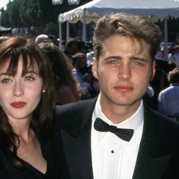Jason Priestley and Shannen Doherty at the 43rd Annual Primetime Emmy Awards, Pasadena Civic Auditorium, Pasadena August 25, 1991, in Los Angeles, California, United States. Photo by Media Punch/INSTARimages/ABACAPRESS.COM
