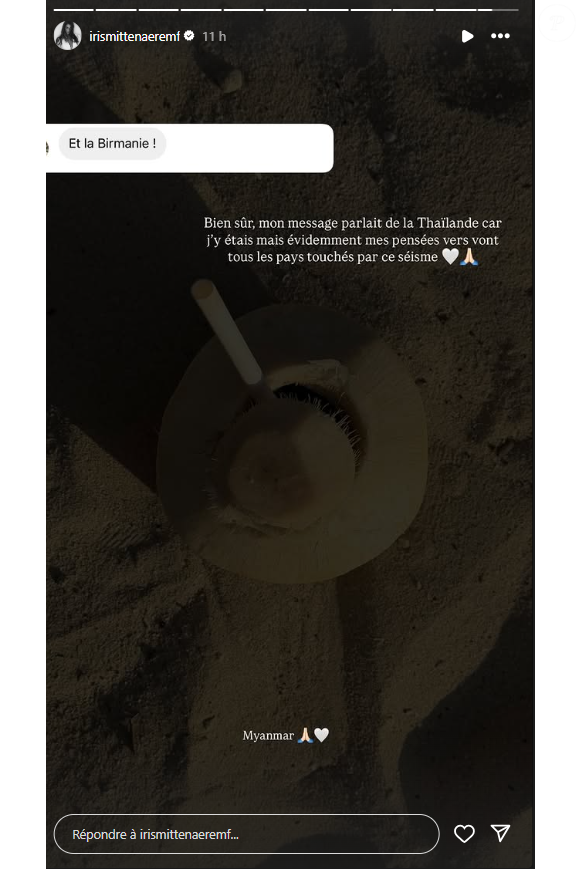 Selon le dernier bilan provisoire, le séisme a fait plus de 1 700 morts, 3 400 blessés et 300 disparus en Birmanie et en Thaïlande. 

Iris Mittenaere raconte sa dernière mésaventure en Asie. Instagram