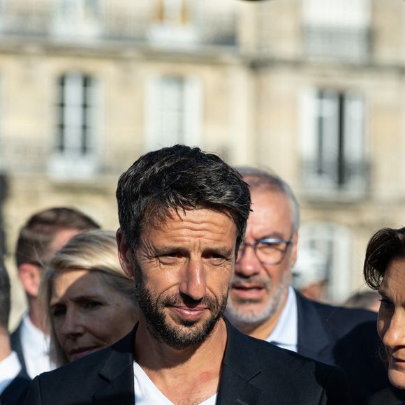 Tony Estanguet lors du dévoilement du visuel du projet lauréat du Monument des Championnes et des Champions à Paris, le 26 juillet 2025. 

© Jonathan Jacob / Bestimage