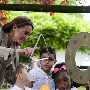 Catherine (Kate) Middleton, princesse de Galles, visite l'école maternelle Salvador Allende à Reggio Emilia (Italie), lors de son voyage consacré à la petite enfance, le 14 mai 2026.
© GOFF / Bestimage
