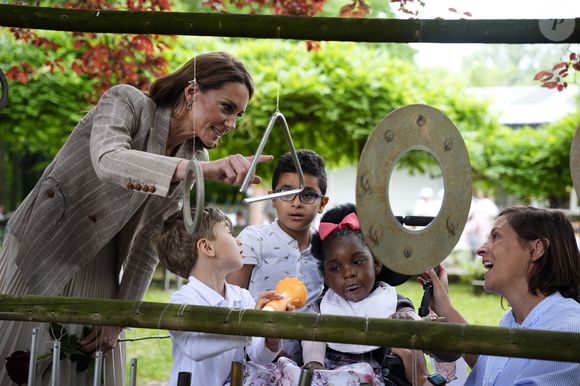 Catherine (Kate) Middleton, princesse de Galles, visite l'école maternelle Salvador Allende à Reggio Emilia (Italie), lors de son voyage consacré à la petite enfance, le 14 mai 2026.
© GOFF / Bestimage