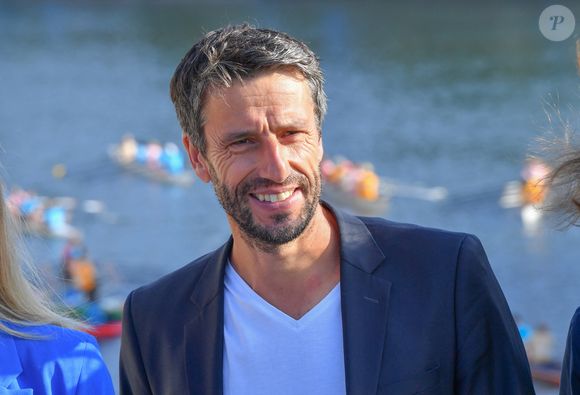 Tony Estanguet Célébration des JO Paris 2024 un an après dévoilement du projet du Monument des Championnes et des Champions samedi 26 juillet 2025 Pont Saint Louis Paris © Alexanfre Fay / Pixplanete / Bestimage