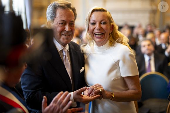 Georges Fenech et Amélie Leperre-Dimeglio - Mariage civil de Georges Fenech et Amélie Leperre-Dimeglio à la mairie du 16ème arrondissement de Paris le 31 janvier 2026.

© Pierre Perusseau / Bestimage