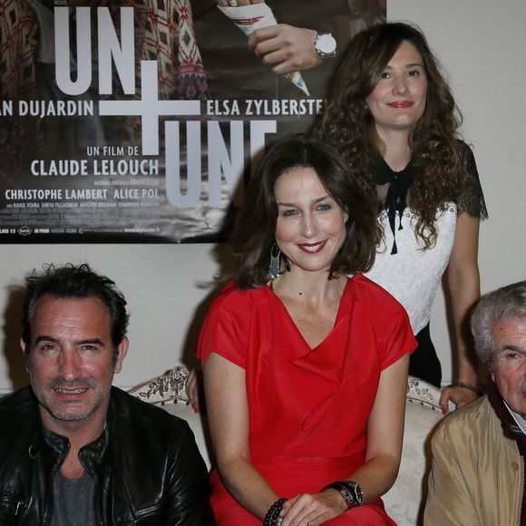 Jean Dujardin, Elsa Zylberstein, Alice Pol et Claude Lelouch - Présentation du film Un + Une de Claude Lelouch avec Jean Dujardin au Festival du film de Sarlat le 10 novembre 2015. © Patrick Bernard / Bestimage