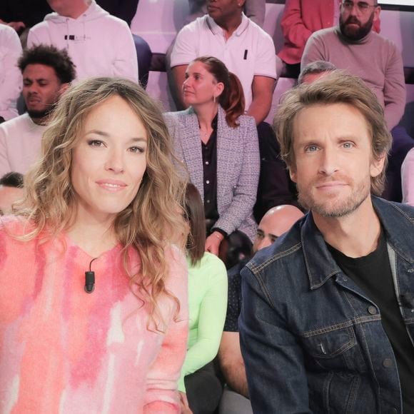 Exclusif - Elodie Fontan, Philippe Lacheau sur la plateau de l'émission Touche pas à mon poste (TPMP) diffusée en direct sur C8 le 7 février 2023  © Jack Tribeca / Bestimage