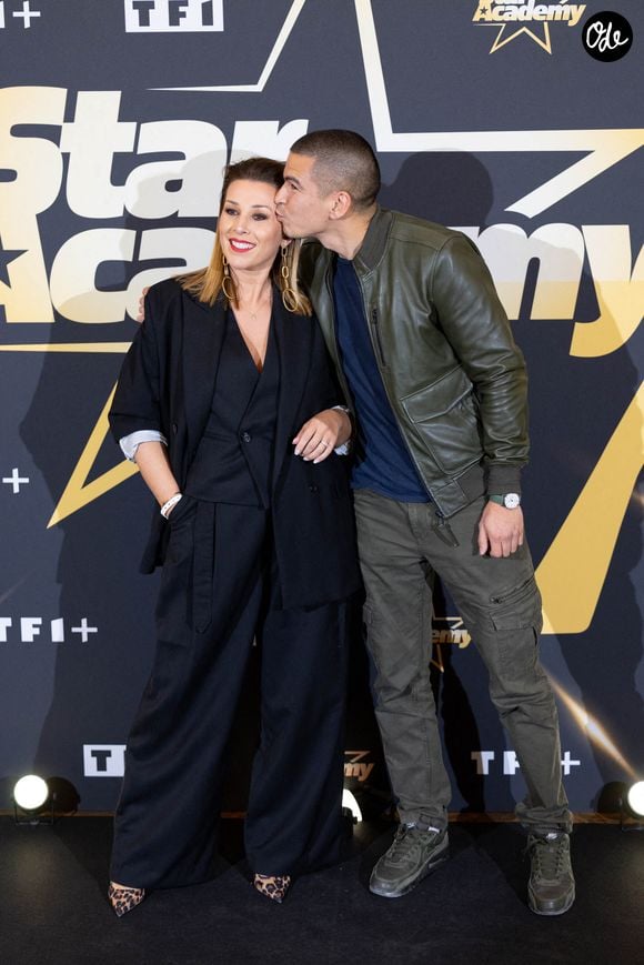 Éloïde Villemus et Pierre Henry Le Defond posent lors d'une séance photo organisée pour présenter la nouvelle saison de l'émission « Star Academy » au Grand Rex, à Paris, le 29 septembre 2025. Photo : Alexis Jumeau/ABACAPRESS.COM