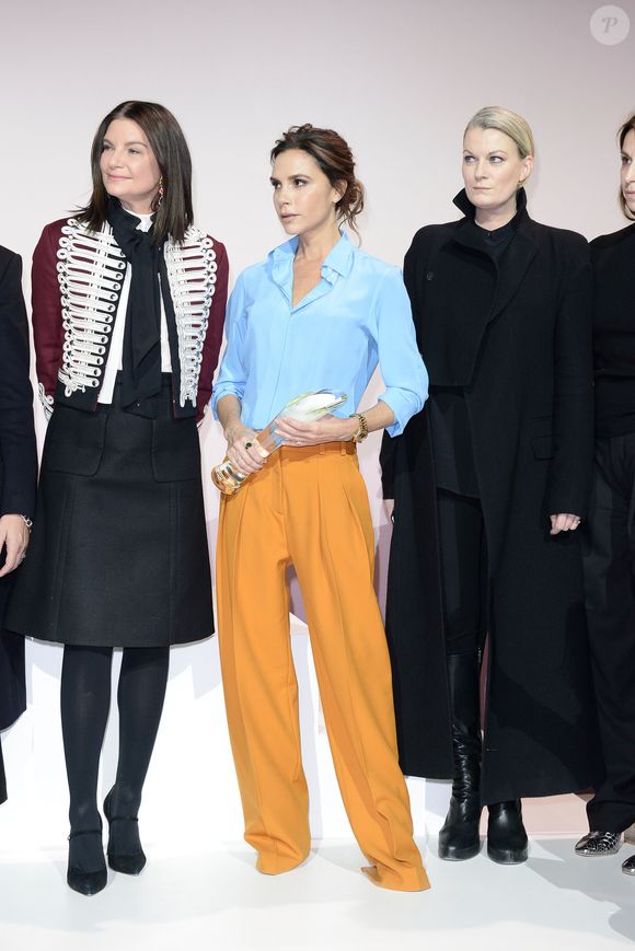 Natalie Massenet, Victoria Beckham, guest - Remise du prix "International Woolmark Prize" lors de la fashion week à Paris, le 23 janvier 2017. SGP / BESTIMAGE
