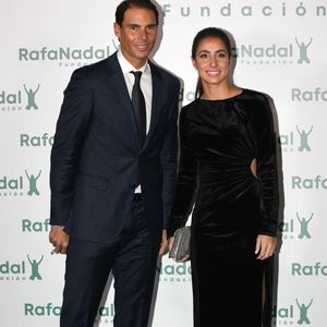 Rafael Nadal et sa femme Xisca Perello - Photocall de la cérémonie du 10ème anniversaire de la fondation Rafael Nadal à Madrid le 18 novembre 2021.