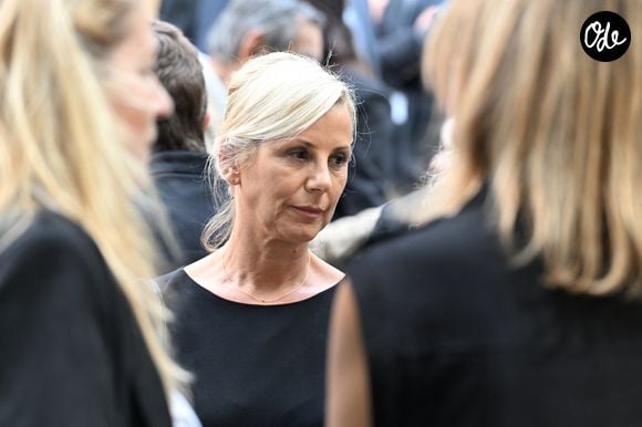 Laurence Ferrari - Sorties des obsèques de Nonce Paolini en l'église Saint-Honoré-d'Eylau, 66 bis, avenue Raymond-Poincaré à Paris, France, le 23 juillet 2024.