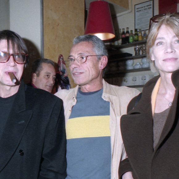 Archives - Jacques Dutronc, Jean-Marie Périer et Françoise Hardy - Exposition "Jean-Marie Périer", Carte blanche du magazine "Elle", à Paris. En 1990. © Jean-Claude Woestelandt / Bestimage