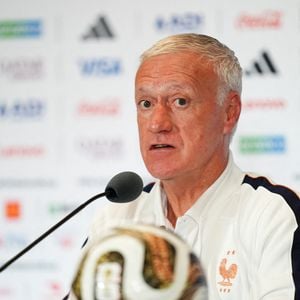 Le sélectionneur français Didier Deschamps lors de la conférence de presse au Miami Stadium. La France affrontera l'Angleterre samedi lors de la petite finale de la Coupe du monde de la FIFA 2026. Date de la photo : vendredi 17 juillet 2026.