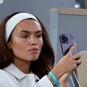Diane Leyre (Miss France 2022) dans les tribunes lors des Internationaux de France de Tennis de Roland Garros 2025, à Paris, France, le 4 juin 2025. © Jacovides-Moreau/Bestimage