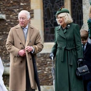 Le roi Charles III et Camilla, reine consort - La famille royale britannique se rend à la messe de Noël à Sandringham le 25 décembre 2024 GOFF INF / BESTIMAGE