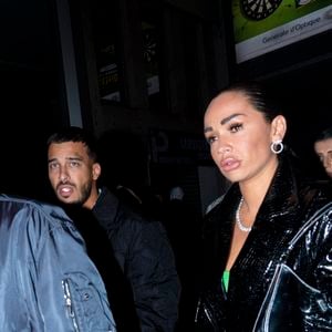 Exclusif - Laurent Correia et Jazz (Jazmin Amy Anais Lanfranchi Shooter) arrivent à la discothèque Deflower à Paris, France, le 2 mars 2022. Da Silva-Perusseau/Bestimage