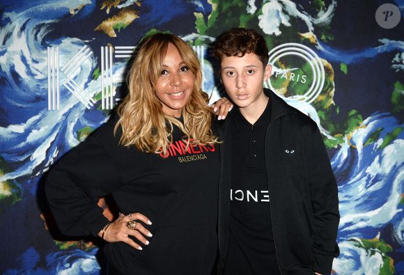 Cathy Guetta et son fils Tim Elvis au défilé Kenzo Homme collection Automne-Hiver lors de la fashion week à Paris. © Veeren/CVS/Bestimage